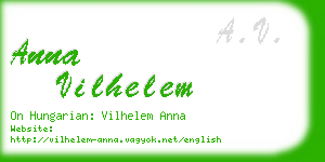 anna vilhelem business card